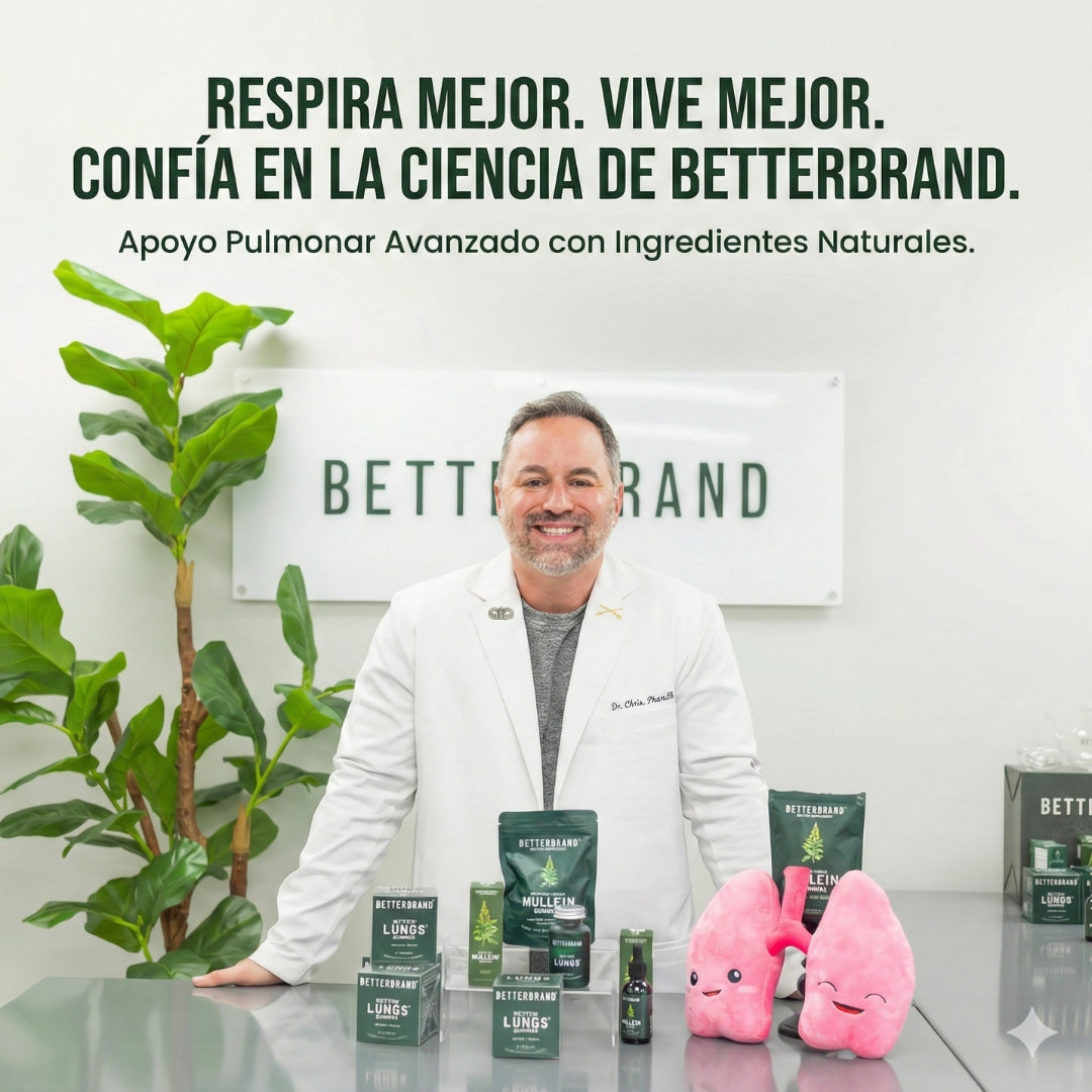 🌿 Gotas de Gordolobo Betterbrand 100% ORIGINAL 🫁💧 Desintoxicación Pulmonar & Salud Respiratoria 🌬️✨ Tintura herbal con clorofila • Sin alcohol • Fórmula natural • 60 ml (1 mes)