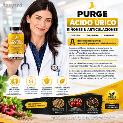 PURGE URIC ACID - DEPURACIÓN AVANZADA PARA EL ÁCIDO ÚRICO, RIÑONES Y ARTICULACIONES ( 60 CAPSULAS )