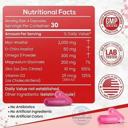 🍑✨ Peach Perfect™ Happy Hormones Formula 🌸💖 | Mio-Inositol + D-Chiro 40:1 🧬 Omega-3, Vitamina D3, Magnesio y Zinc ⚡ Apoya el balance hormonal, energía, mood y bienestar femenino 🌿 120 Cápsulas Premium 💊