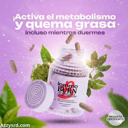 💎 Lemme Burn™ | Versión Unisex 💪🔥  Línea Kardashian ✨ – 60 Cápsulas ⚡ Activa el metabolismo · 🔥 Más energía · 💥 Quema grasa inteligente ✨ Mejor versión de ti