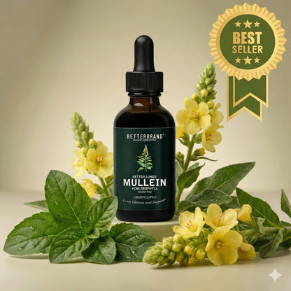 🌿 Gotas de Gordolobo Betterbrand 100% ORIGINAL 🫁💧 Desintoxicación Pulmonar & Salud Respiratoria 🌬️✨ Tintura herbal con clorofila • Sin alcohol • Fórmula natural • 60 ml (1 mes)