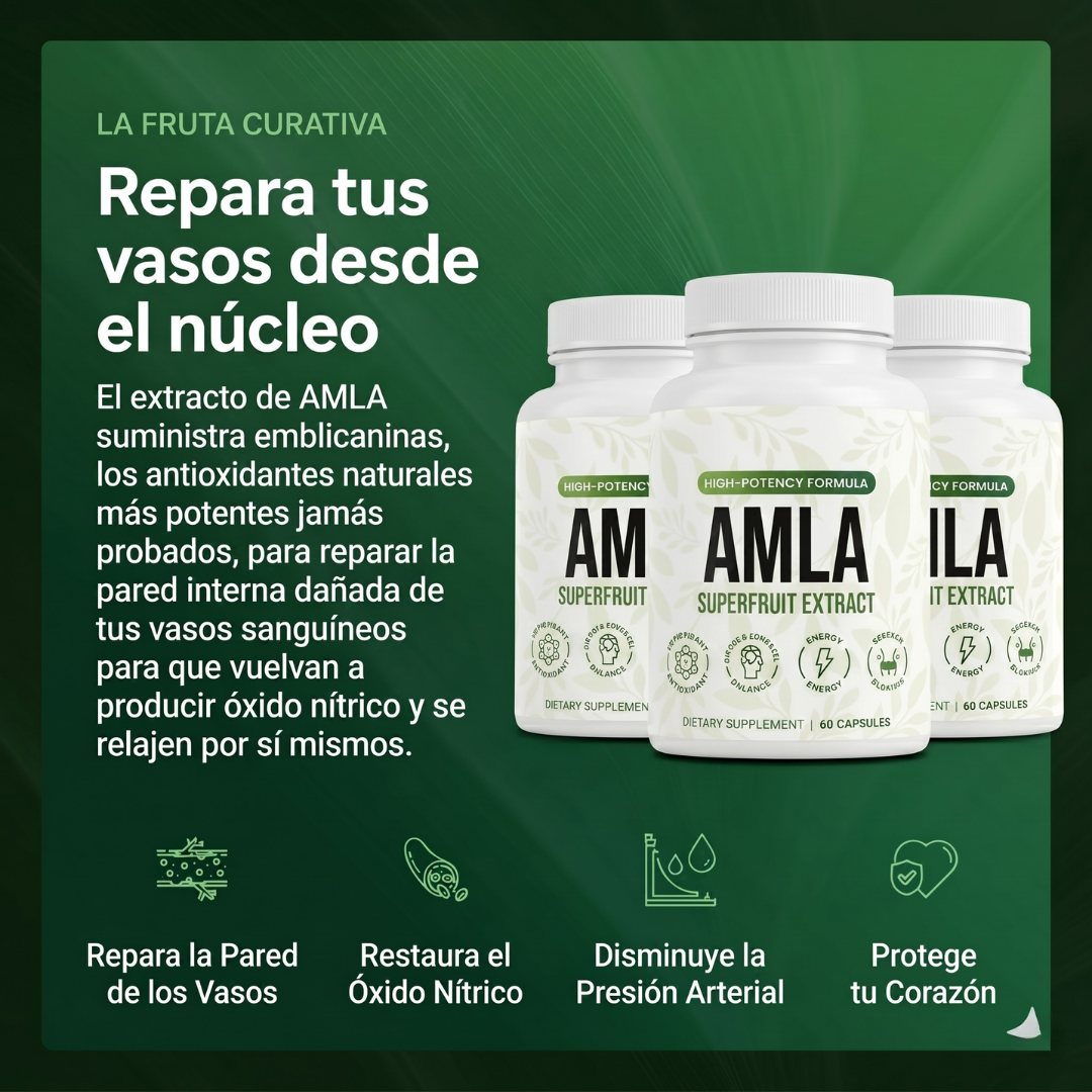 AMLA® Cápsulas de Superfruta Milenaria — Protección Antioxidante & Bienestar Cardiovascular