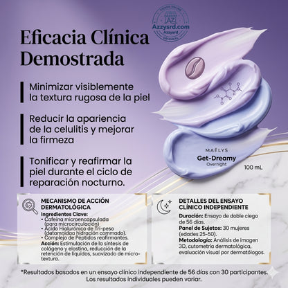 ✨🌙 MAËLYS CREMA GET-DREAMY 🍑💖 💎 Reduce la apariencia de la celulitis, reafirma tu piel e hidrata profundamente durante la noche ✨🛌🌸