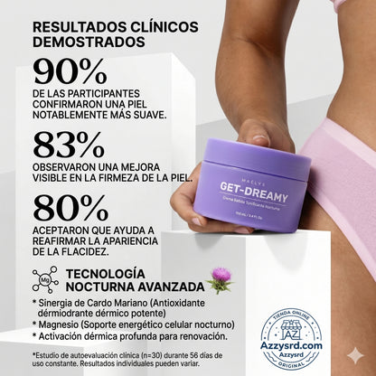 ✨🌙 MAËLYS CREMA GET-DREAMY 🍑💖 💎 Reduce la apariencia de la celulitis, reafirma tu piel e hidrata profundamente durante la noche ✨🛌🌸