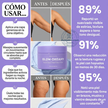✨🌙 MAËLYS CREMA GET-DREAMY 🍑💖 💎 Reduce la apariencia de la celulitis, reafirma tu piel e hidrata profundamente durante la noche ✨🛌🌸