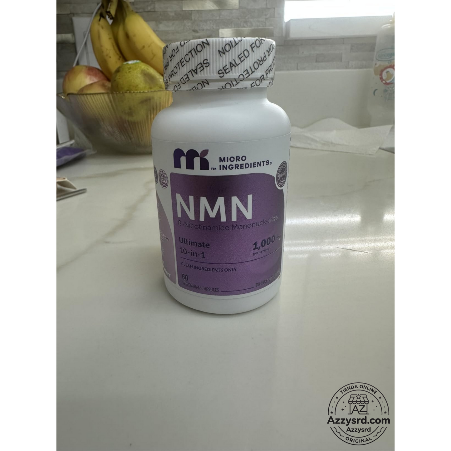 🧬Complejo NMN 10 en 1 de 1000 mg (60 Cápsulas) | Con Mononucleótido de Nicotinamida, Resveratrol, CoQ10, Quercetina y Glutatión | Potente Precursor para Energía Celular y Antienvejecimiento🌿
