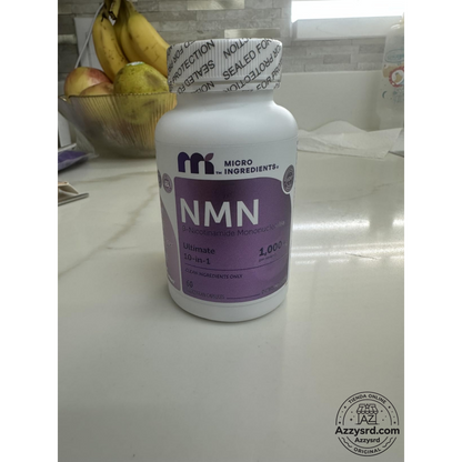 🧬Complejo NMN 10 en 1 de 1000 mg (60 Cápsulas) | Con Mononucleótido de Nicotinamida, Resveratrol, CoQ10, Quercetina y Glutatión | Potente Precursor para Energía Celular y Antienvejecimiento🌿