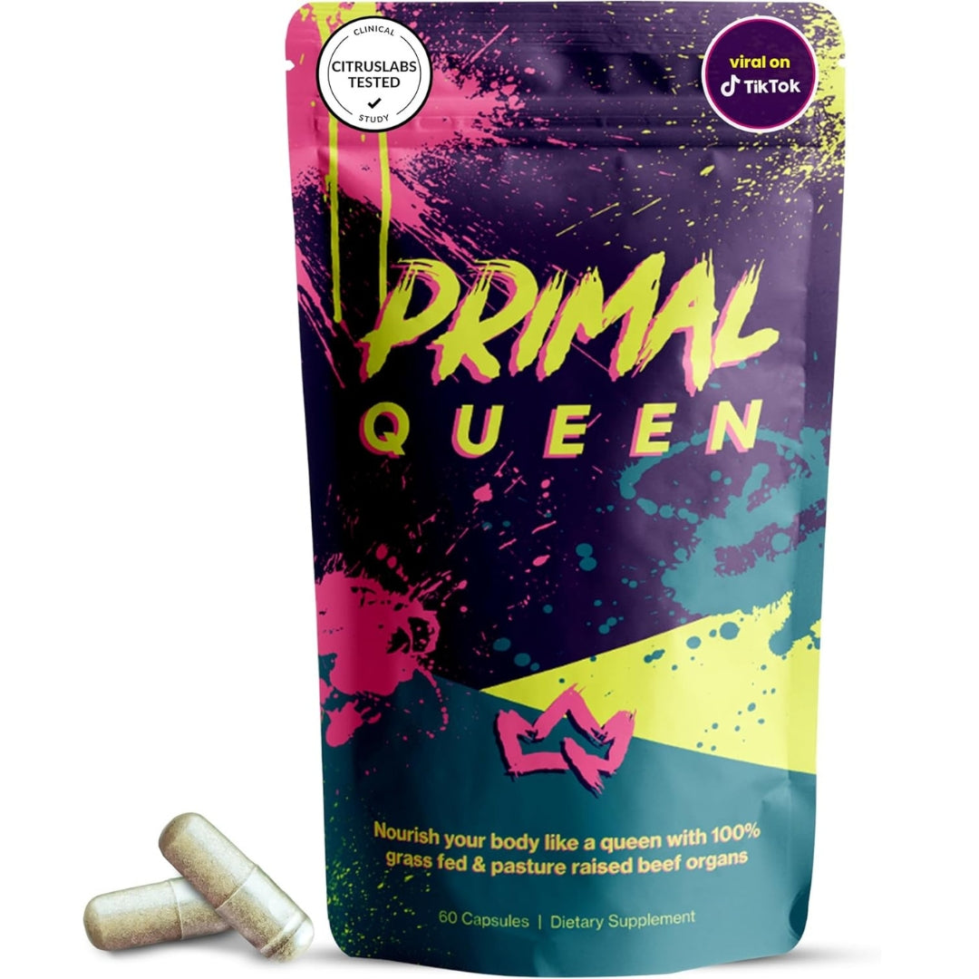 Primal Queen™ –Apoya el equilibrio hormonal femenino  Aumenta energía y resistencia natural  Favorece piel, cabello y uñas – Fuerza, Vitalidad y Balance Femenino en su Forma Más Pura