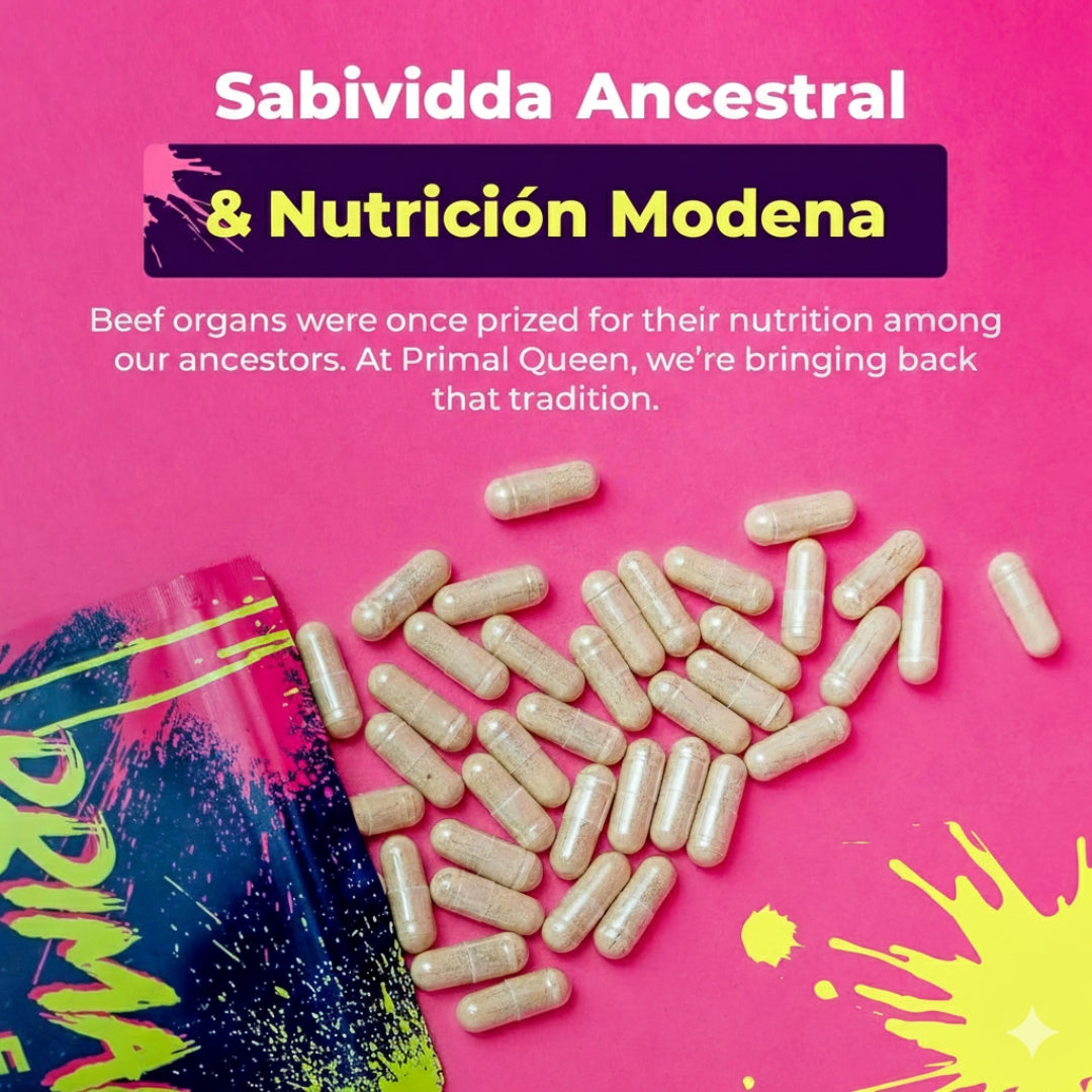 Primal Queen™ –Apoya el equilibrio hormonal femenino  Aumenta energía y resistencia natural  Favorece piel, cabello y uñas – Fuerza, Vitalidad y Balance Femenino en su Forma Más Pura