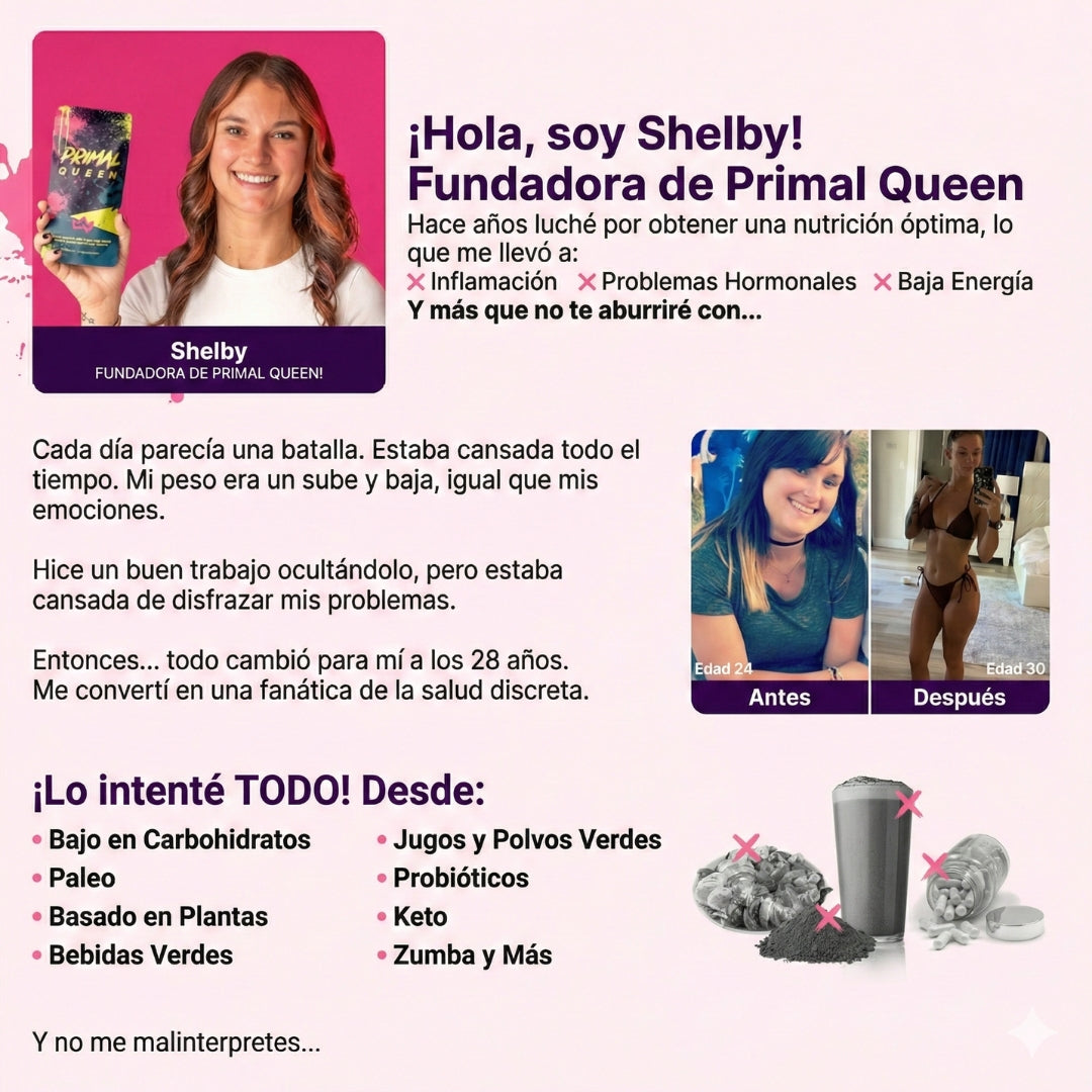 Primal Queen™ –Apoya el equilibrio hormonal femenino  Aumenta energía y resistencia natural  Favorece piel, cabello y uñas – Fuerza, Vitalidad y Balance Femenino en su Forma Más Pura