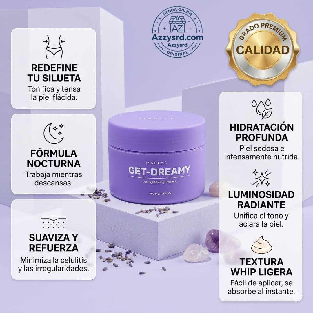 ✨🌙 MAËLYS CREMA GET-DREAMY 🍑💖 💎 Reduce la apariencia de la celulitis, reafirma tu piel e hidrata profundamente durante la noche ✨🛌🌸