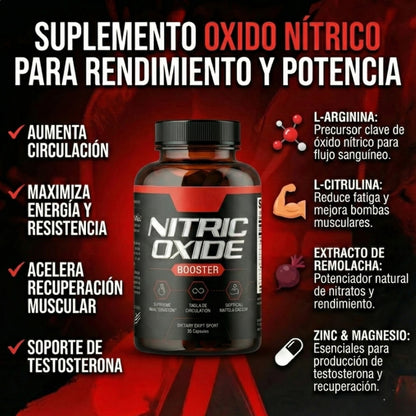 🧬 ÓXIDO NÍTRICO - Suplemento 100% Premium - Circulación avanzada · Energía diaria · Rendimiento masculino 60 Cápsulas