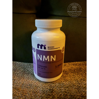 🧬Complejo NMN 10 en 1 de 1000 mg (60 Cápsulas) | Con Mononucleótido de Nicotinamida, Resveratrol, CoQ10, Quercetina y Glutatión | Potente Precursor para Energía Celular y Antienvejecimiento🌿