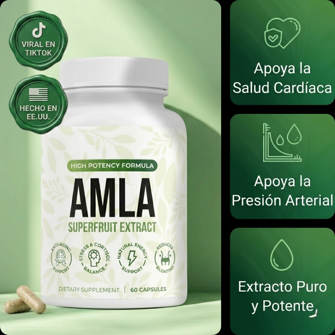 AMLA® Cápsulas de Superfruta Milenaria — Protección Antioxidante & Bienestar Cardiovascular