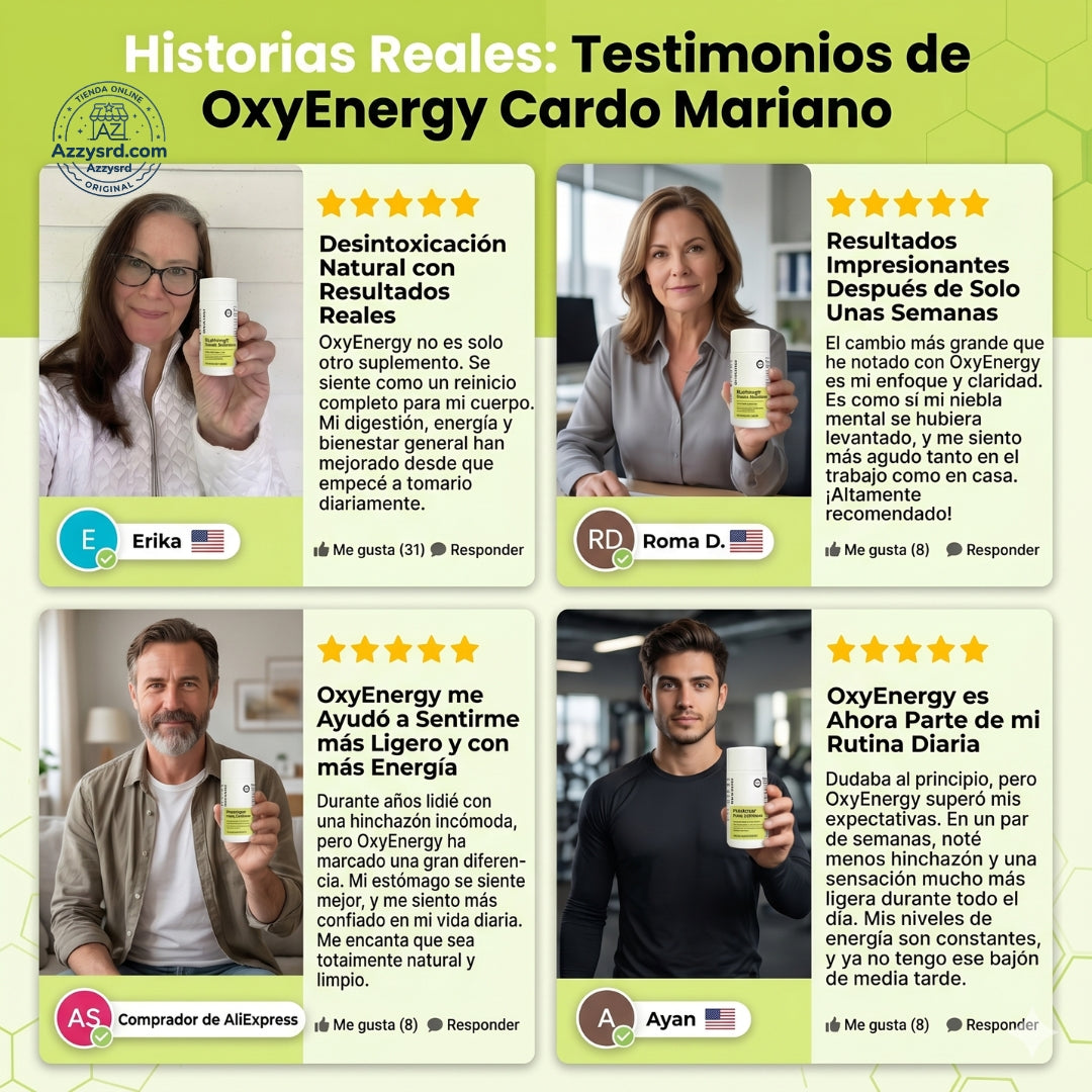 🌿 OxyEnergy™ Cardo Mariano con Silimarina 300mg 💚✨ Detox y Reparación Hepática Avanzada 🍃 Apoyo al Hígado, Colon y Digestión • Con Vitamina C, Inositol y Pueraria • Potente Acción Antioxidante 🛡️ • 90 Cápsulas Vegetarianas 💊
