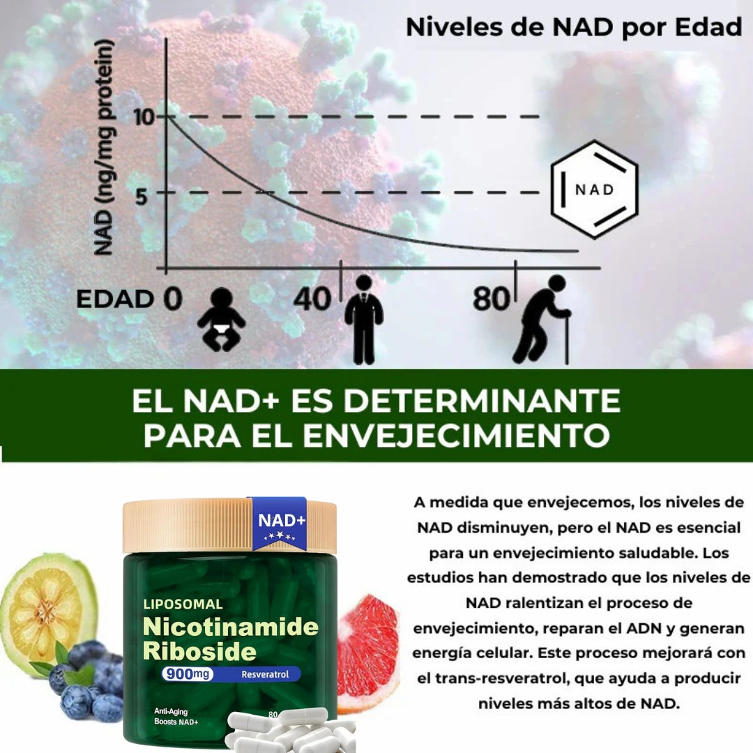 ✨ NAD+ Vital™ | Joven Para Siempre🔬-🌿 Suplemento Anti-envejecimiento 100% Original Y Natural!💧( 80 Capsulas )