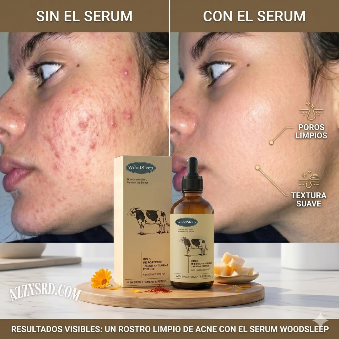 👑 Woodsleep™ Golden Micro-Peptide Serum✨ Suero Facial Avanzado con Micropéptidos Dorados para una Piel Más Firme, Radiante y de Apariencia Renovada