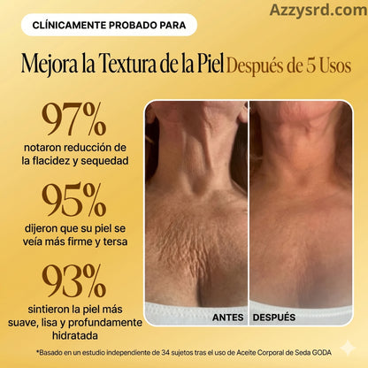 ✨ GODA Aceite Corporal de Seda™ | Reafirma, Ilumina e Hidrata Intensamente la Piel ✨ 🌸 Fórmula Antiedad de Lujo que Ayuda a Mejorar la Elasticidad, Suavizar la Apariencia de la Piel y Dejar un Acabado Sedoso y Radiante.