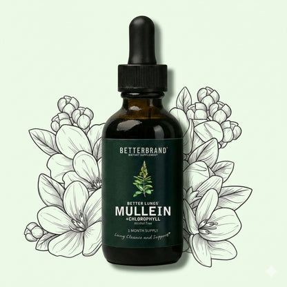 🌿 Gotas de Gordolobo Betterbrand 100% ORIGINAL 🫁💧 Desintoxicación Pulmonar & Salud Respiratoria 🌬️✨ Tintura herbal con clorofila • Sin alcohol • Fórmula natural • 60 ml (1 mes)