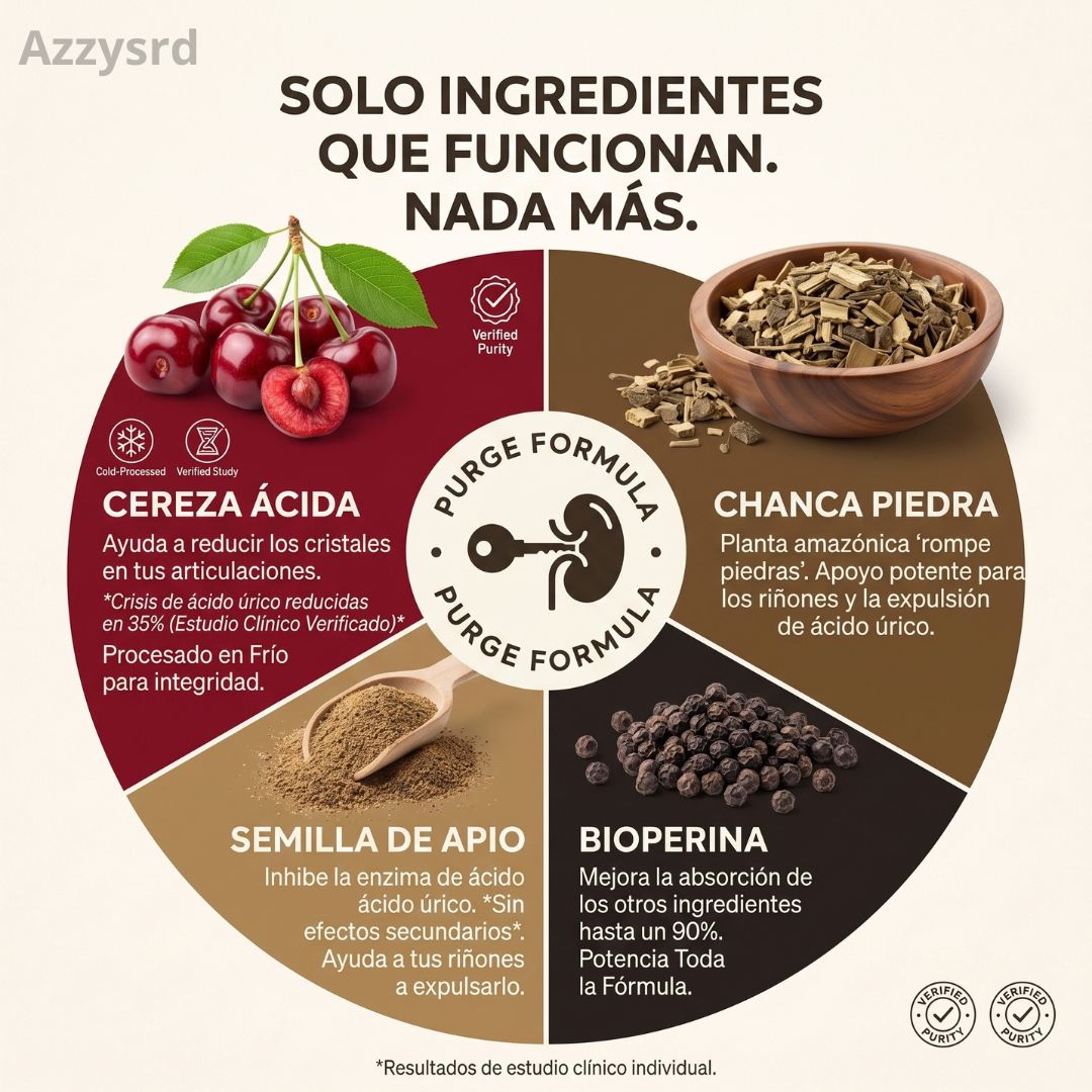 PURGE URIC ACID - DEPURACIÓN AVANZADA PARA EL ÁCIDO ÚRICO, RIÑONES Y ARTICULACIONES ( 60 CAPSULAS )