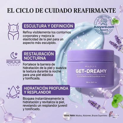 ✨🌙 MAËLYS CREMA GET-DREAMY 🍑💖 💎 Reduce la apariencia de la celulitis, reafirma tu piel e hidrata profundamente durante la noche ✨🛌🌸