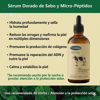 👑 Woodsleep™ Golden Micro-Peptide Serum✨ Suero Facial Avanzado con Micropéptidos Dorados para una Piel Más Firme, Radiante y de Apariencia Renovada