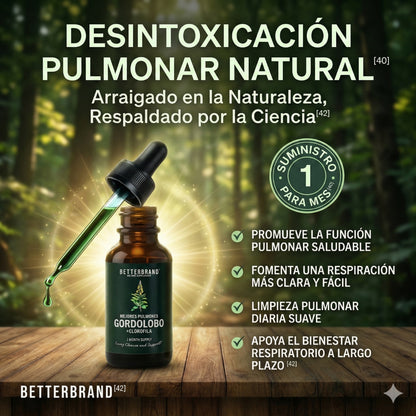 🌿 Gotas de Gordolobo Betterbrand 100% ORIGINAL 🫁💧 Desintoxicación Pulmonar & Salud Respiratoria 🌬️✨ Tintura herbal con clorofila • Sin alcohol • Fórmula natural • 60 ml (1 mes)