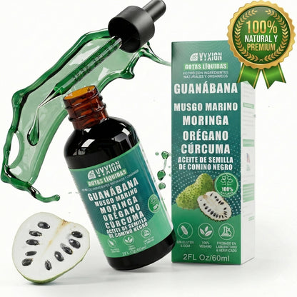 ELIXIR SOURSOP PREMIUM™ 🍃 Gotas de Guanábana 10-en-1 ✨ Vitalidad, equilibrio y bienestar integral