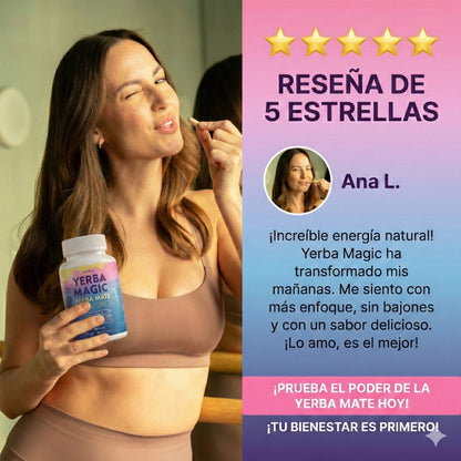 🌿 Yerba Magic™ Energía natural y claridad mental para tu día a día 60 Cápsulas | Yerba Mate Premium