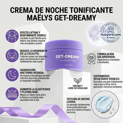 ✨🌙 MAËLYS CREMA GET-DREAMY 🍑💖 💎 Reduce la apariencia de la celulitis, reafirma tu piel e hidrata profundamente durante la noche ✨🛌🌸
