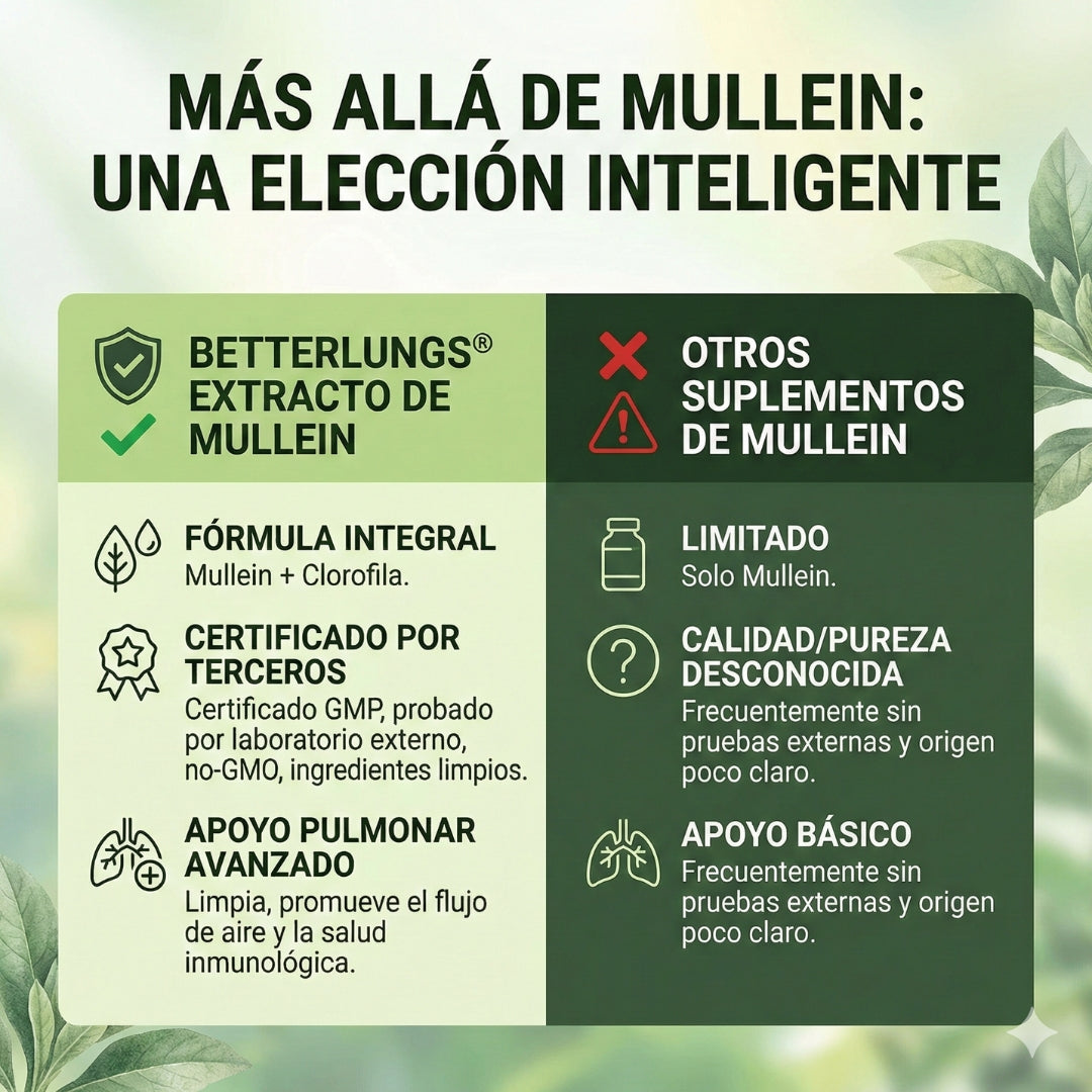 🌿 Gotas de Gordolobo Betterbrand 100% ORIGINAL 🫁💧 Desintoxicación Pulmonar & Salud Respiratoria 🌬️✨ Tintura herbal con clorofila • Sin alcohol • Fórmula natural • 60 ml (1 mes)