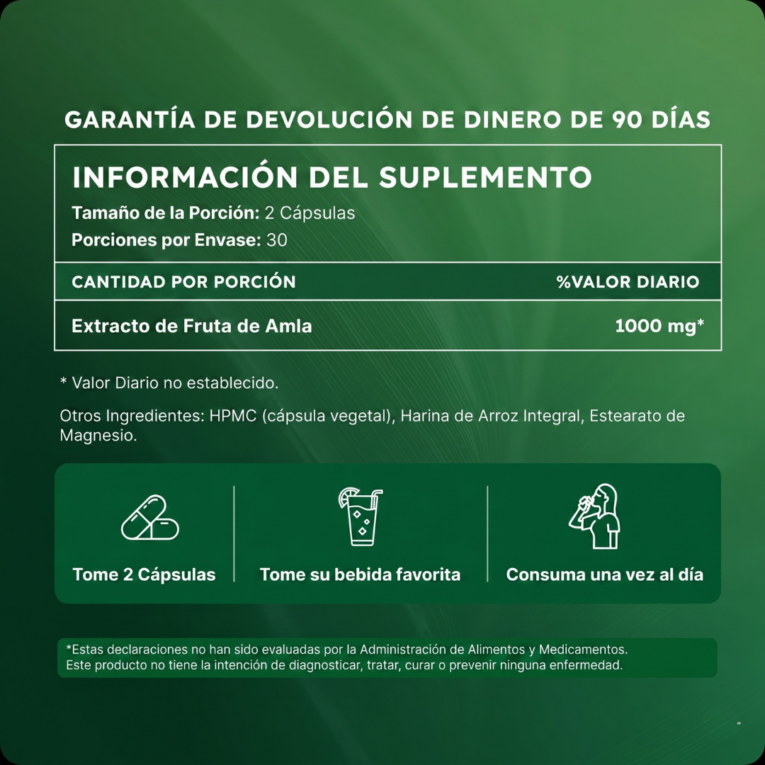 AMLA® Cápsulas de Superfruta Milenaria — Protección Antioxidante & Bienestar Cardiovascular