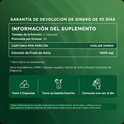 AMLA® Cápsulas de Superfruta Milenaria — Protección Antioxidante & Bienestar Cardiovascular