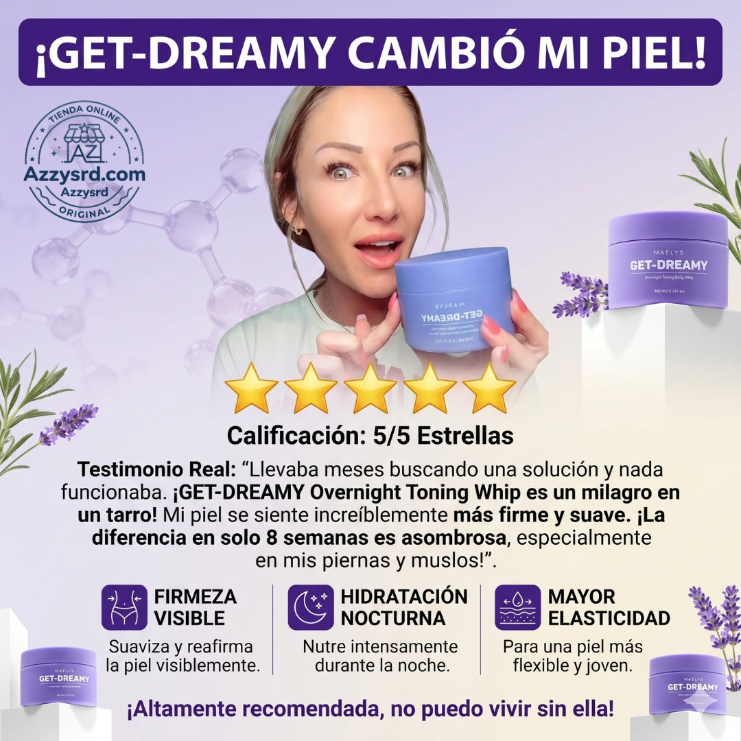 ✨🌙 MAËLYS CREMA GET-DREAMY 🍑💖 💎 Reduce la apariencia de la celulitis, reafirma tu piel e hidrata profundamente durante la noche ✨🛌🌸