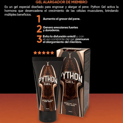 SUPER PYTHON GEL 🐍 AGRANDADOR, ENGROSADOR 🍆 Y RETARDANTE ORIGINAL! ⏱️