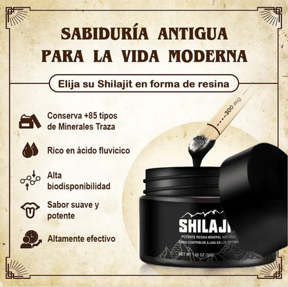 Energía Ancestral 🌋 + Vitalidad Pura 💪🌿 | Shilajit 100% Original - Natural y Directo del Himalaya