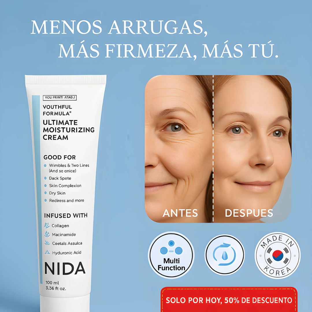✨ Crema NIDA® | Fórmula Hidratante 💧 & Rejuvenecedora 🌸 Con Efecto Porcelana 🪞🌟